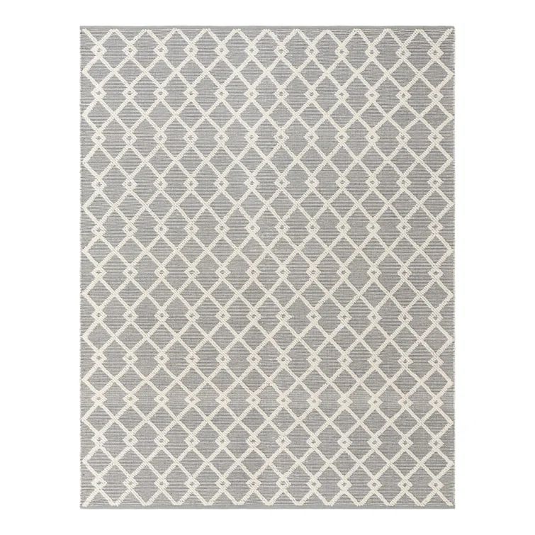 Gray Manor Geometric Wool Handmade Area Rug 8x10