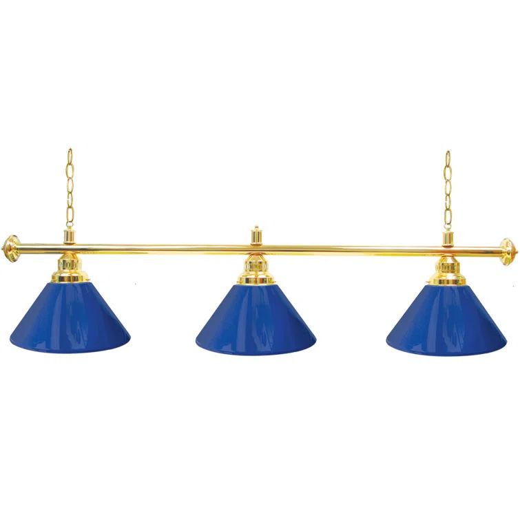 Gold and Blue 60" Modern Chrome Pool Table Pendant Light