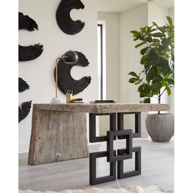 Transitional Austin 59" Black and Gray Home Office Desk