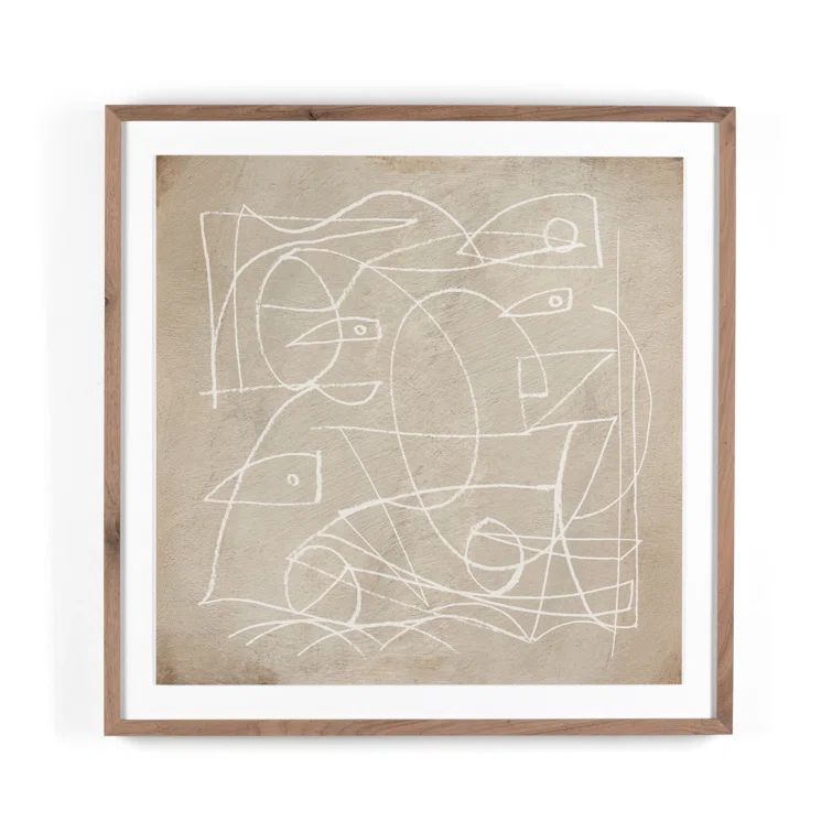 Abstract Monochromatic Walnut Framed Canvas Print, 32" x 32"