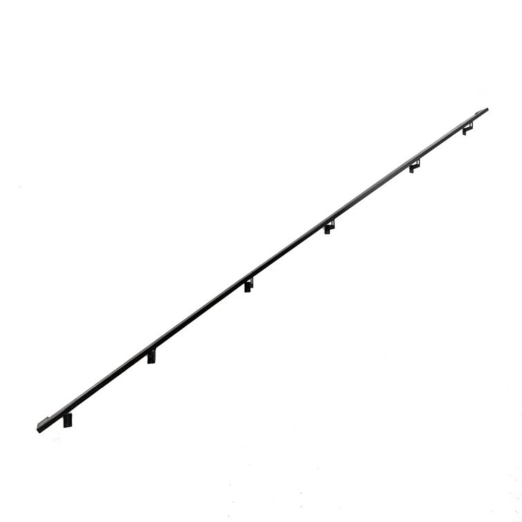 Modern Black Aluminum 17 Foot Handrail Kit with Steel Brackets
