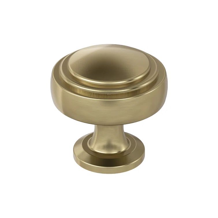 Golden Champagne Round Traditional Cabinet Knob with Mounting Hardware