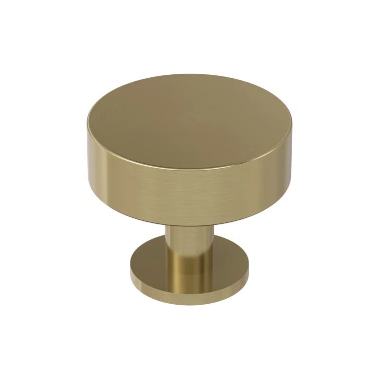 Golden Champagne Modern Round Cabinet Knob with Mounting Hardware
