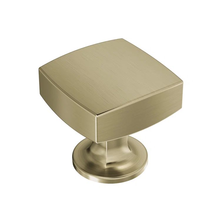 Modern Golden Champagne Square Cabinet Knob with Mounting Hardware