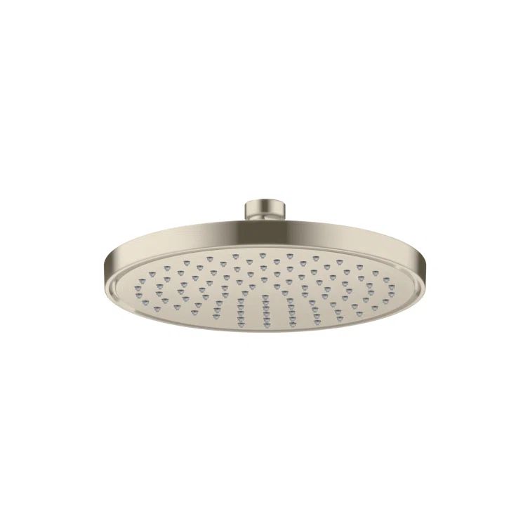 Brushed Nickel Rain Shower Head with Wall Mount