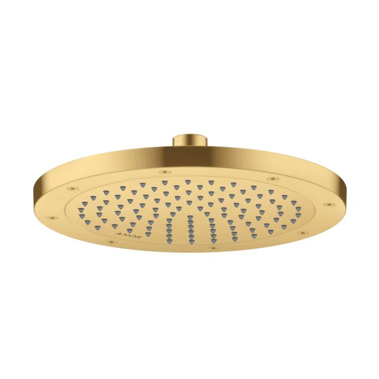 Brushed Gold Optic Rain Showerhead with Chrome Finish