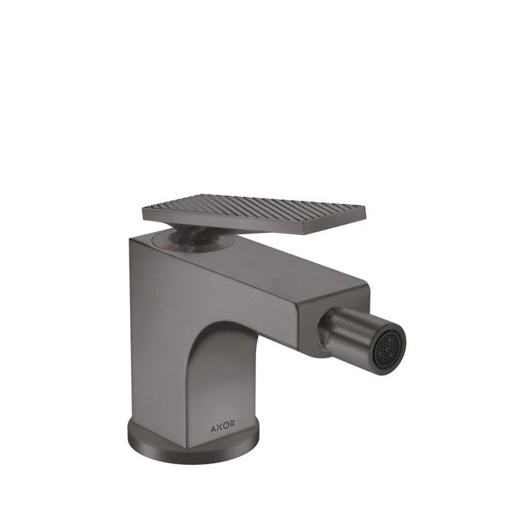 Brushed Black Chrome Single-Hole Bidet Faucet with Pop-Up Drain