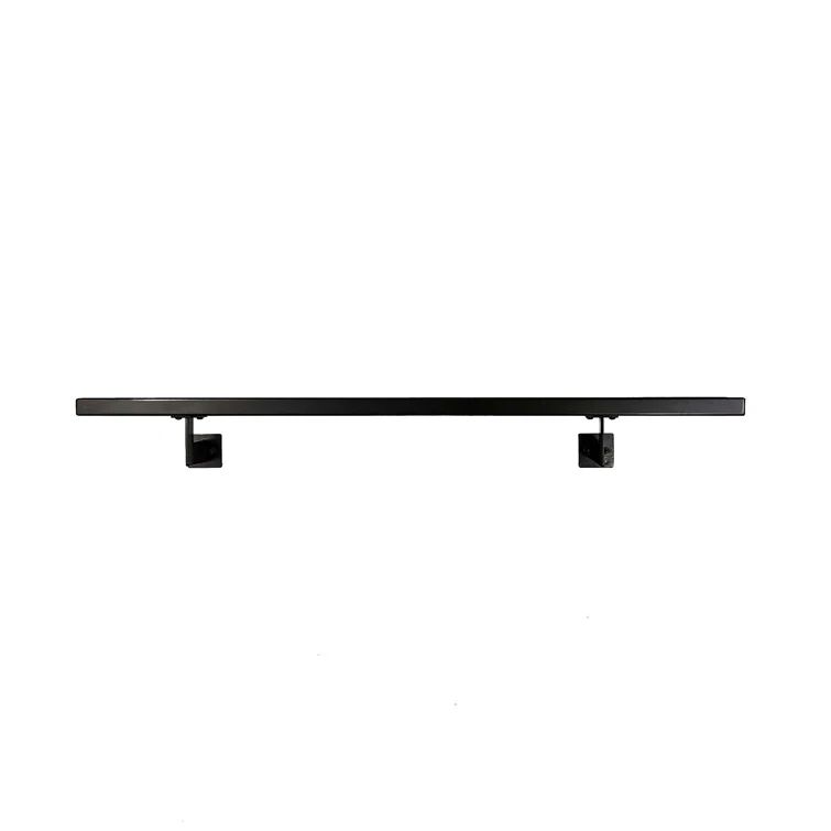 Black Powder Coated Aluminum 4 Foot Handrail with Steel Brackets