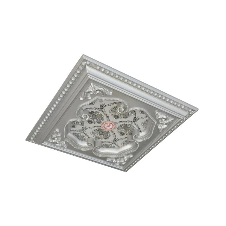 Silver Polystyrene Four Leaf Clover Ceiling Medallion 24"