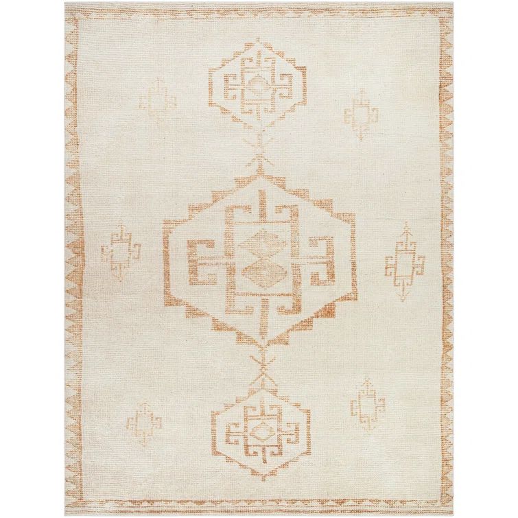 Ivory Synthetic 9'2" x 12' Vintage-Inspired Area Rug