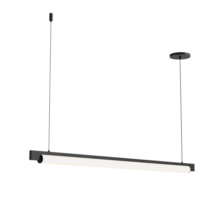 Satin Black Aluminum 44" Modern LED Pendant Light