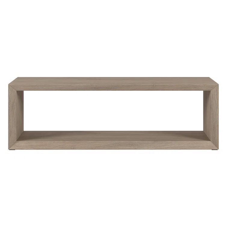 Antiqued Gray Oak Rectangular MDF Coffee Table with Shelf
