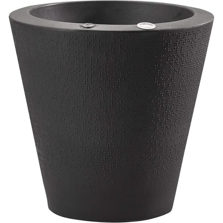Caviar Black 16" Self-Watering Dot TruDrop Planter