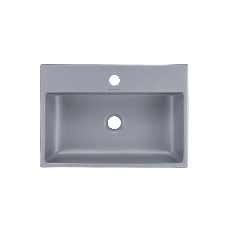 Claire 20" Matte Gray Ceramic Vessel Bathroom Sink