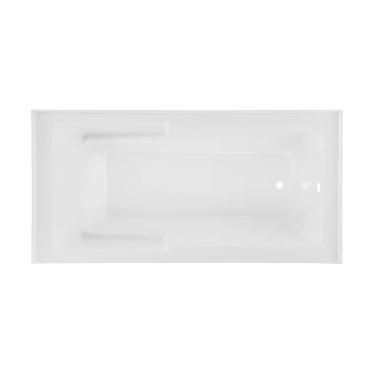 Voltaire 72" White Acrylic Alcove Bathtub with Apron and Armrest