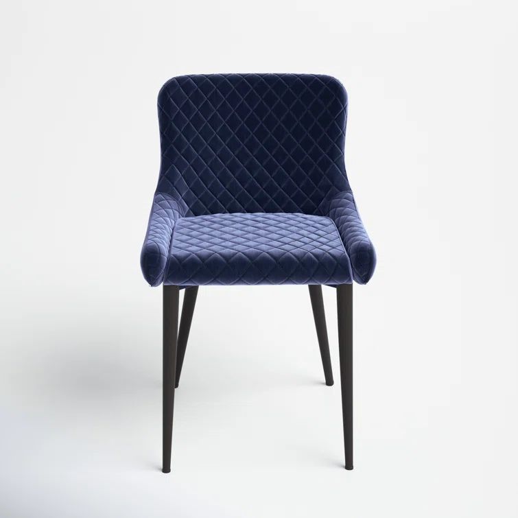 Etta Dark Blue Velvet Tufted Upholstered Side Chair