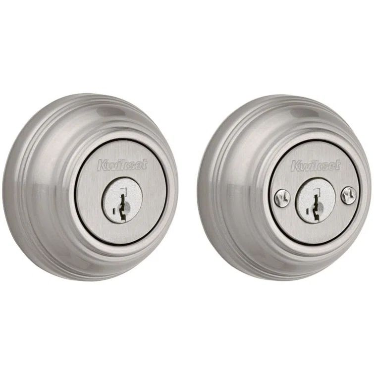 Satin Nickel Double Cylinder Deadbolt with SmartKey Security