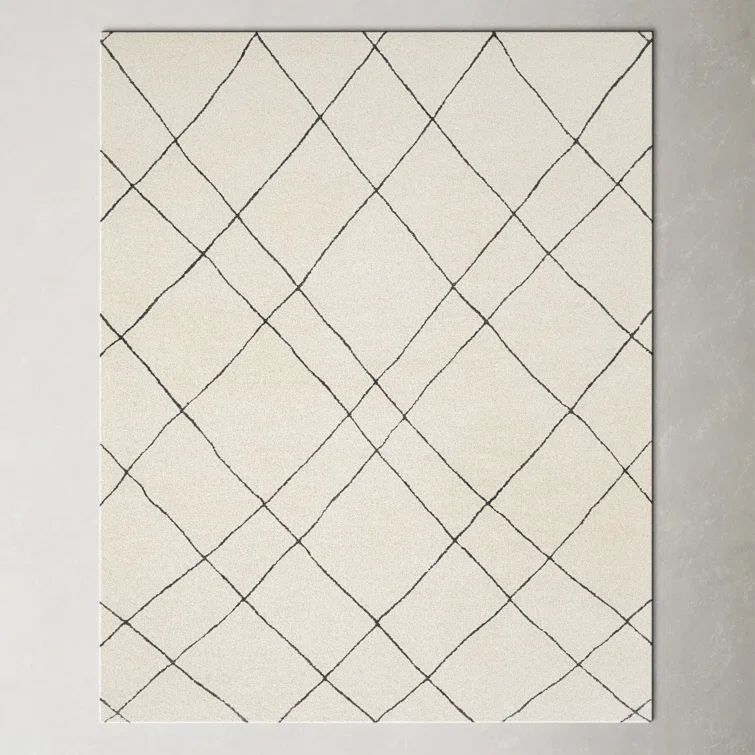 Black Spot Tufted Wool Rectangular 8'10" x 12' Rug