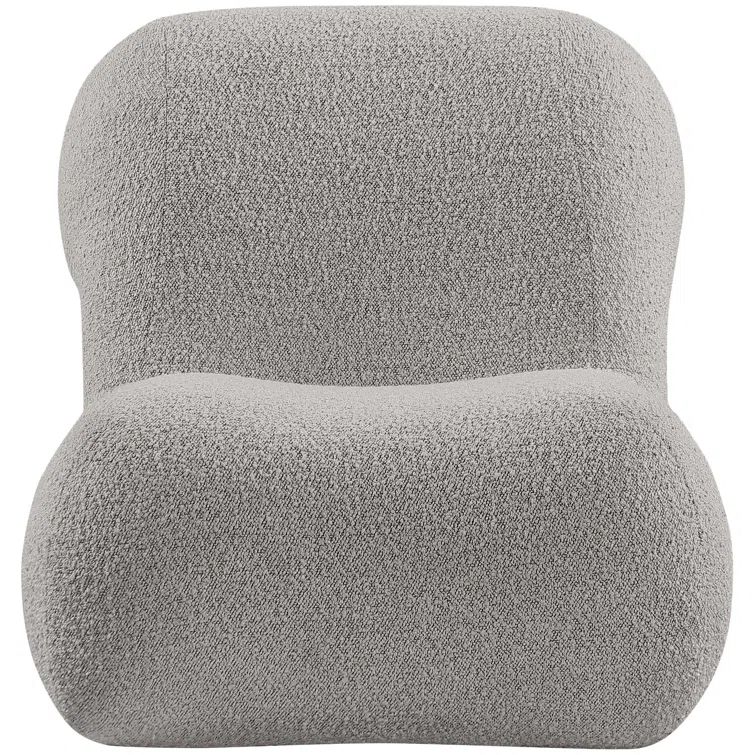 Quadra Taupe Boucle Fabric Accent Chair with Iron Metal Frame
