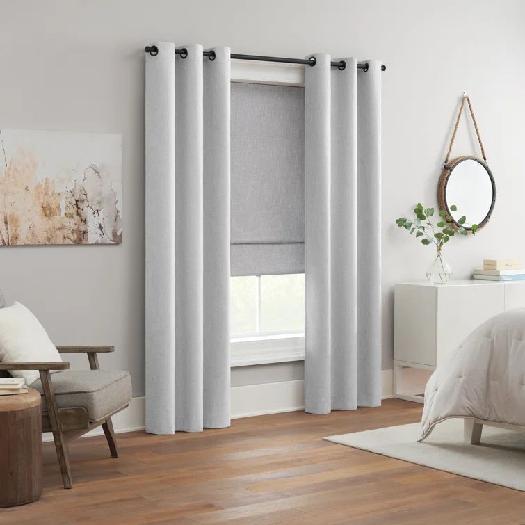 Smoke Gray Cordless Blackout Roman Window Shade, 27" x 64"