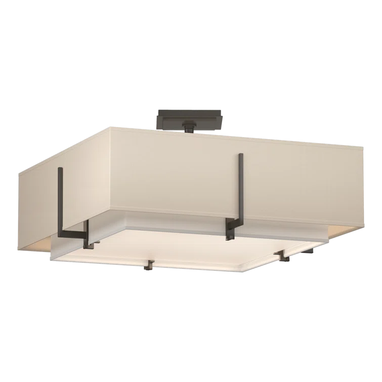 Exos Dark Smoke 4-Light Semi-Flush with Dual-Tone Glass Shades