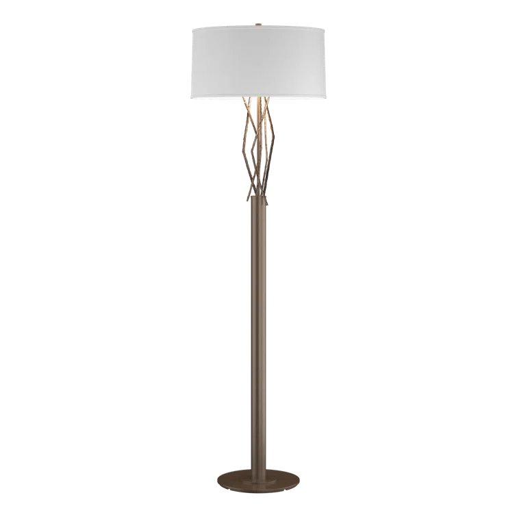 Brindille Bronze 1-Light Floor Lamp with Natural Anna Shade