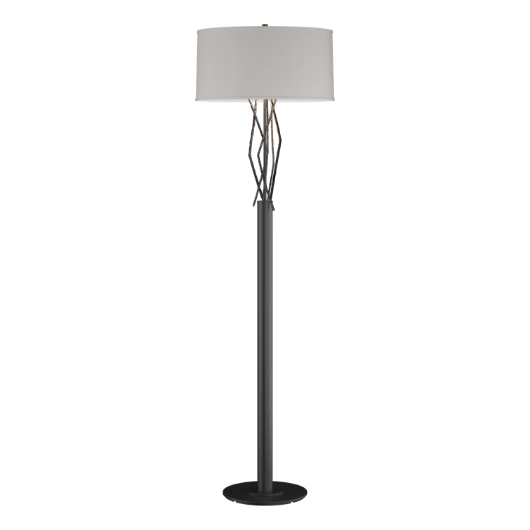 Brindille 60" Black and Flax Steel Floor Lamp