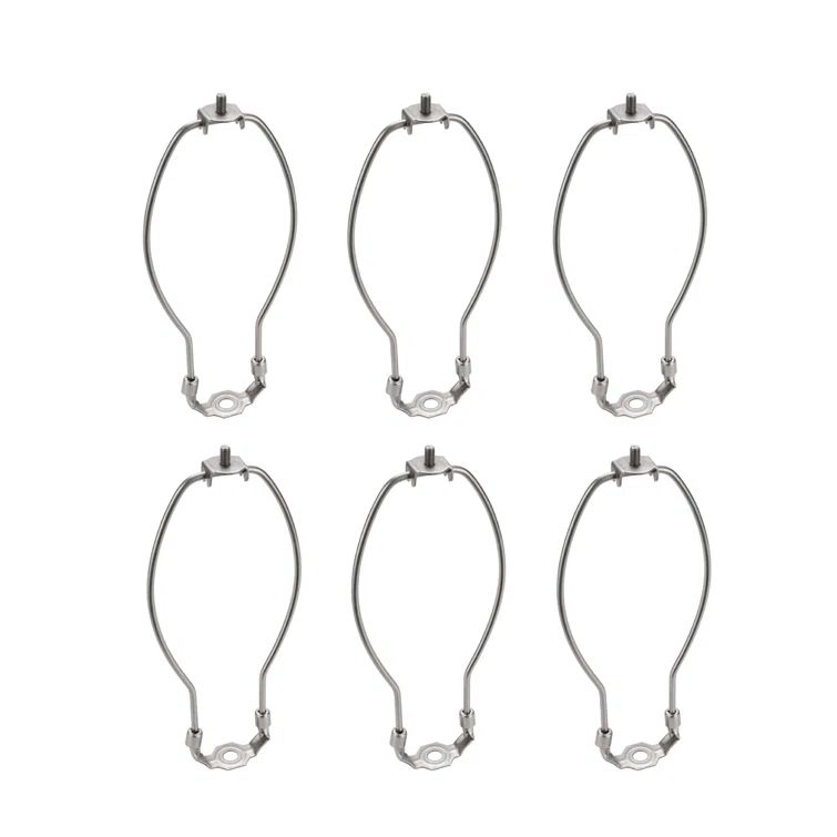 Satin Nickel 9" Detachable Lamp Harp Set of 6
