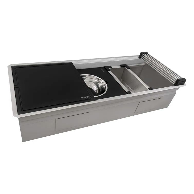 Ruvati 50-inch Stainless Steel Three-Bowl Workstation Sink
