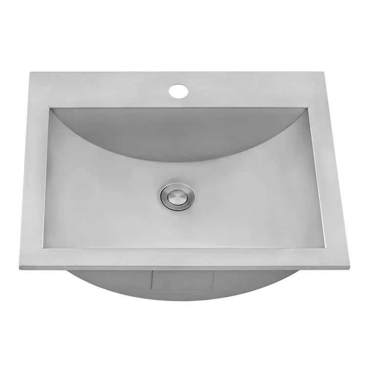 Ruvati 21 x 17 Inch Brushed Stainless Steel Topmount Bathroom Sink