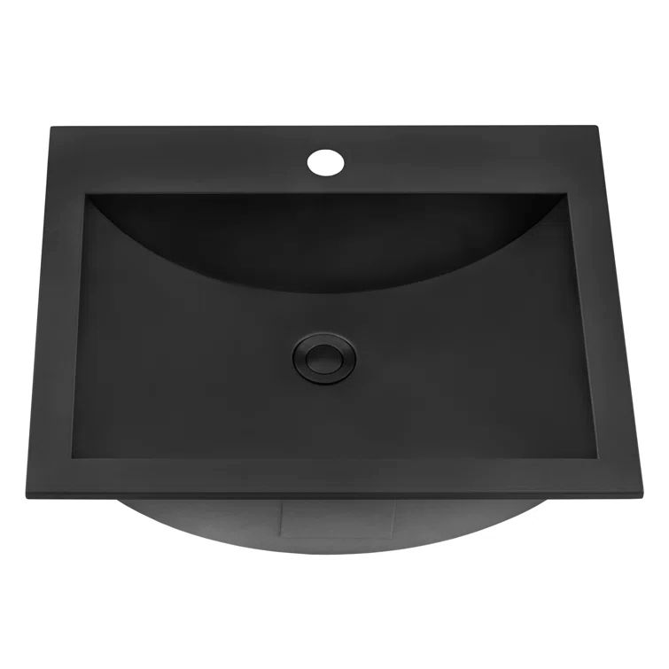 Gunmetal Black Stainless Steel 21 x 17 Inch Drop-In Bathroom Sink