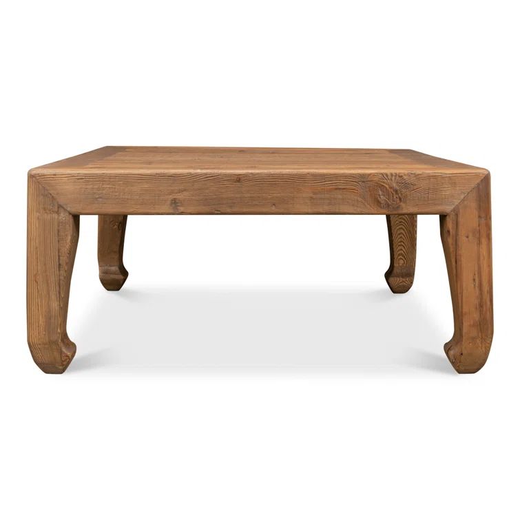 Transitional Reclaimed Pine Square Coffee Table in Warm Brown