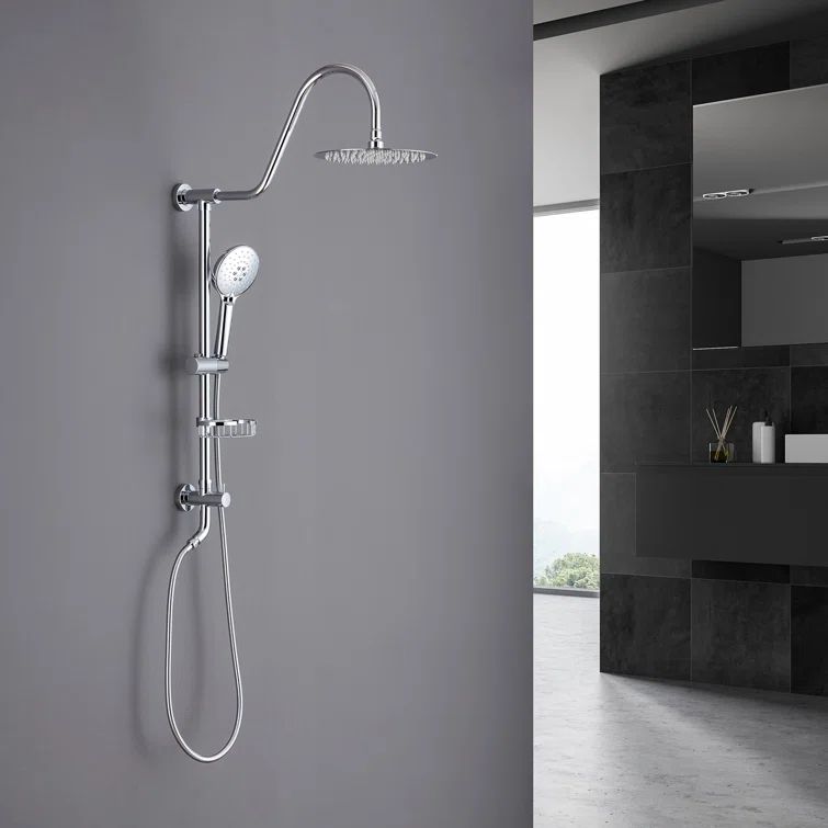 Polished Chrome Adjustable Height Multi-Head Shower System