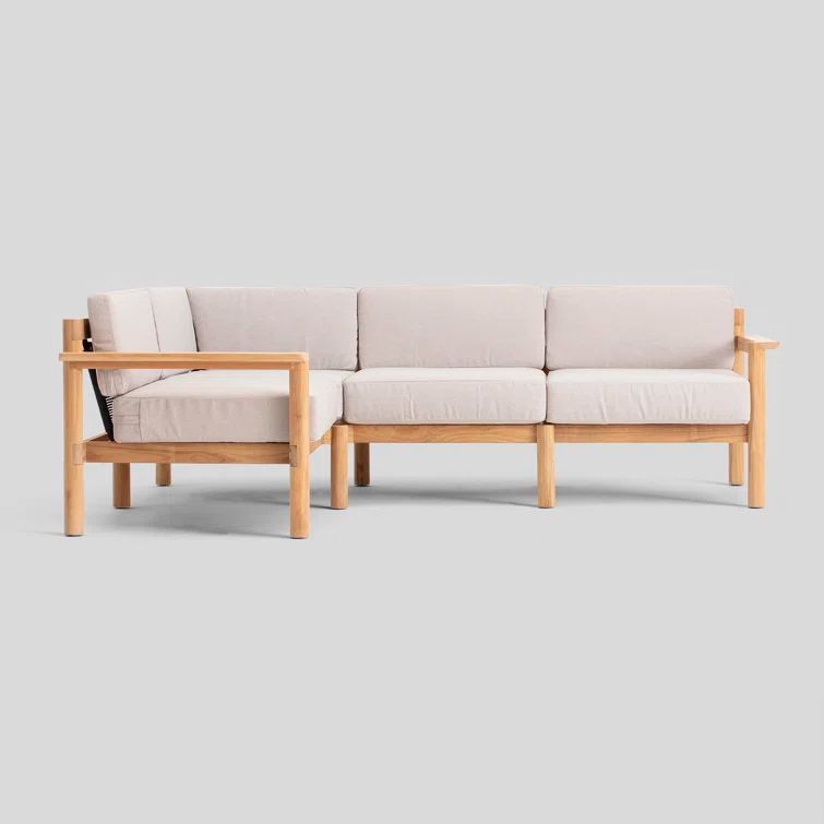 Haven 4-Piece Teak Outdoor Sectional with Sunbrella Cushions