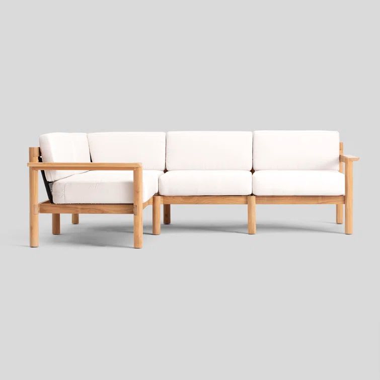 Haven Four-Piece Teak Sectional with Sunbrella Canvas Cushions