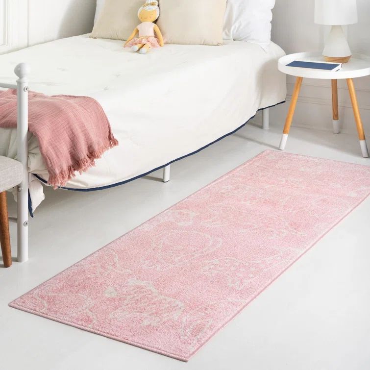 Gray Safari Animal Print Runner Rug for Kids