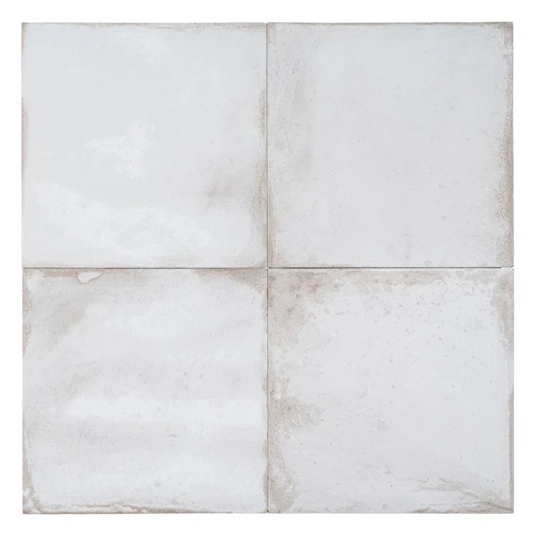 Poise 8" Matte White Porcelain Tile for Kitchen and Bathroom