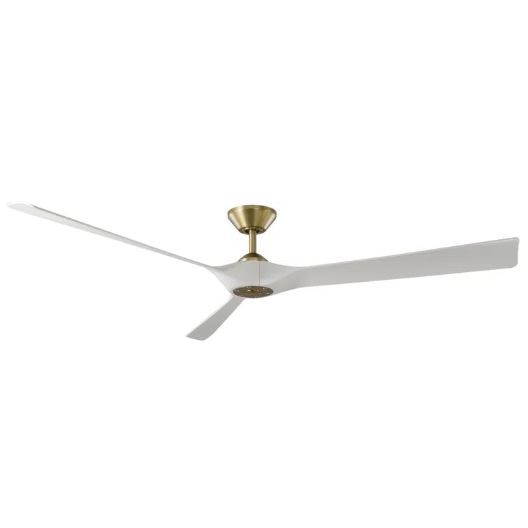70'' Soft Brass Matte White Smart Ceiling Fan with Remote