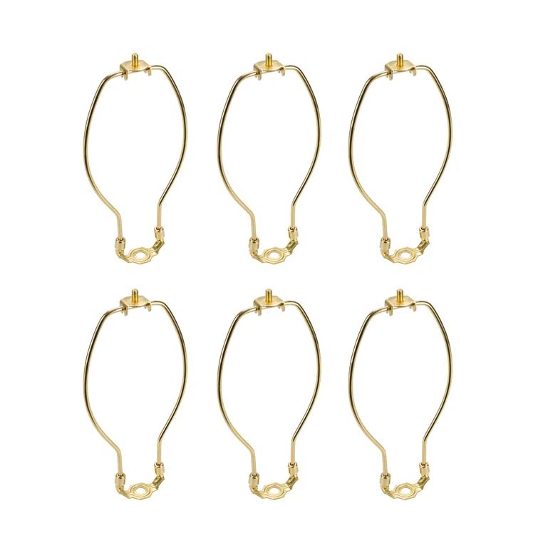 Polished Brass 7" Lamp Harp with Saddle Set