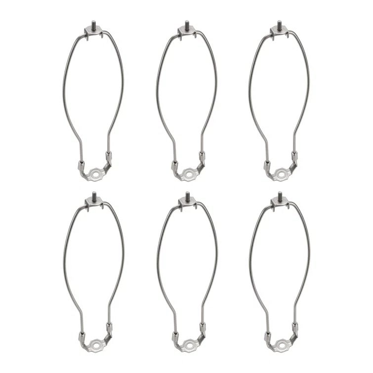 Satin Nickel 11" Metal Lamp Harp Set of 6