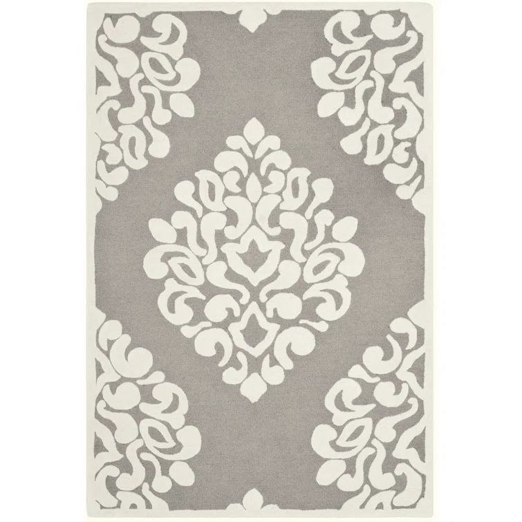 Handmade Arrowroot Gray and White Wool 8' x 10' Tufted Area Rug