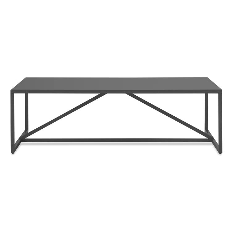 Slate Metal Coffee Table with Powder-Coated Steel Frame