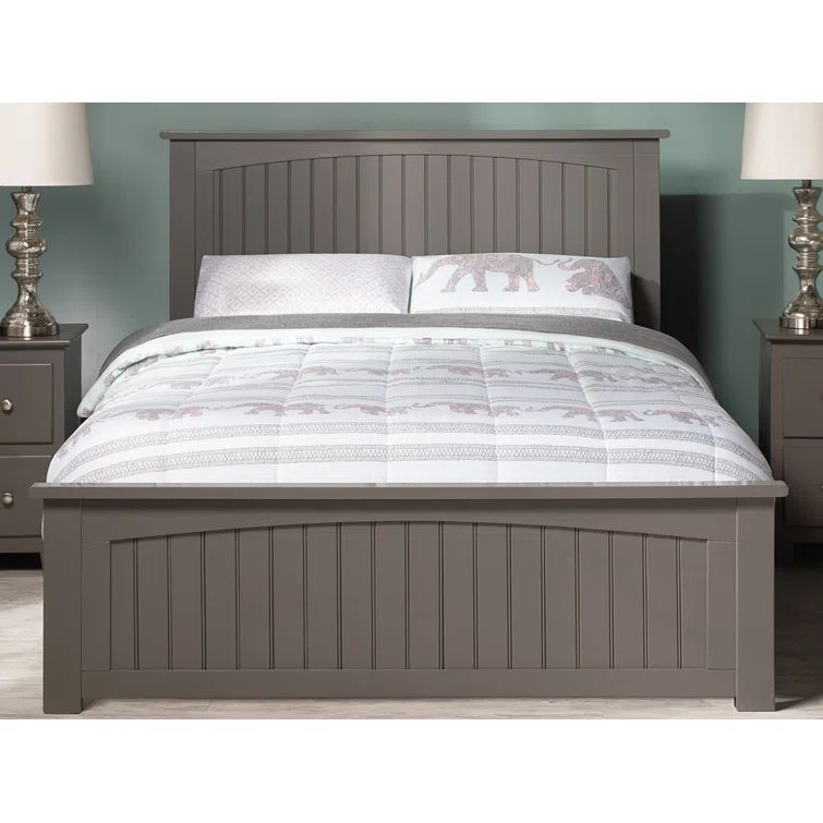 Nantucket Gray Full Wood Platform Bed with Headboard