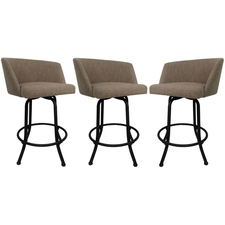 Joey Swivel Extra-Tall Bar Stool - White Frame, Black Upholstery