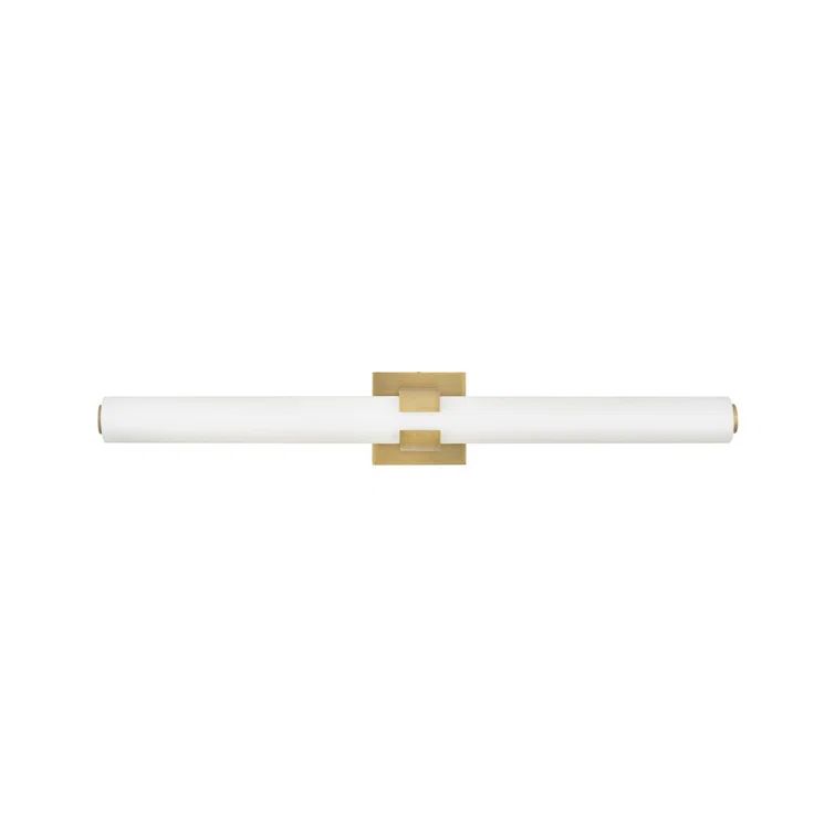 Aiden Lacquered Brass LED Vanity Light with Etched White Glass