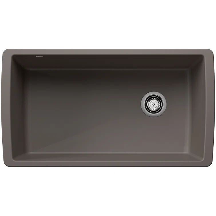 Volcano Gray Granite Composite Single Bowl Undermount Kitchen Sink