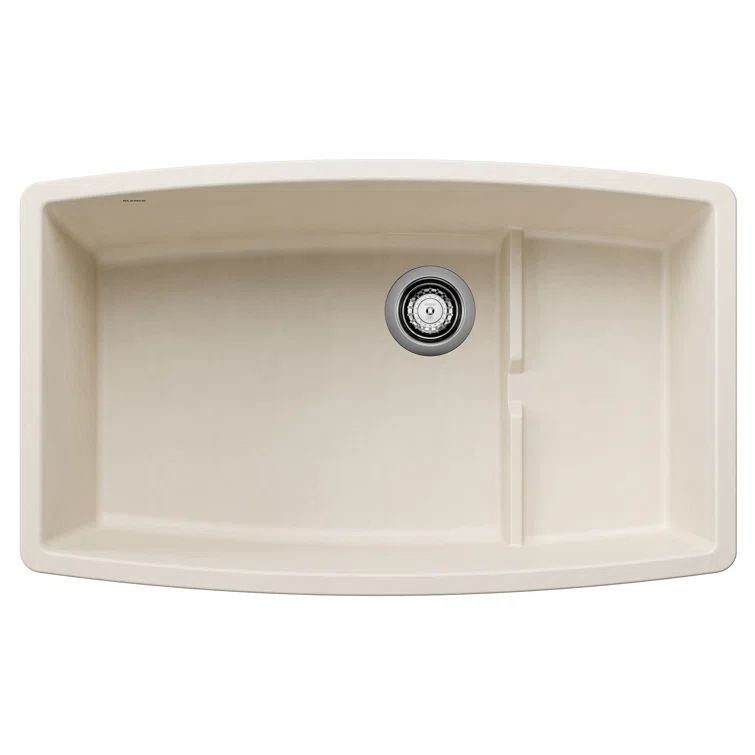 Soft White Granite Composite Single Bowl Undermount Kitchen Sink
