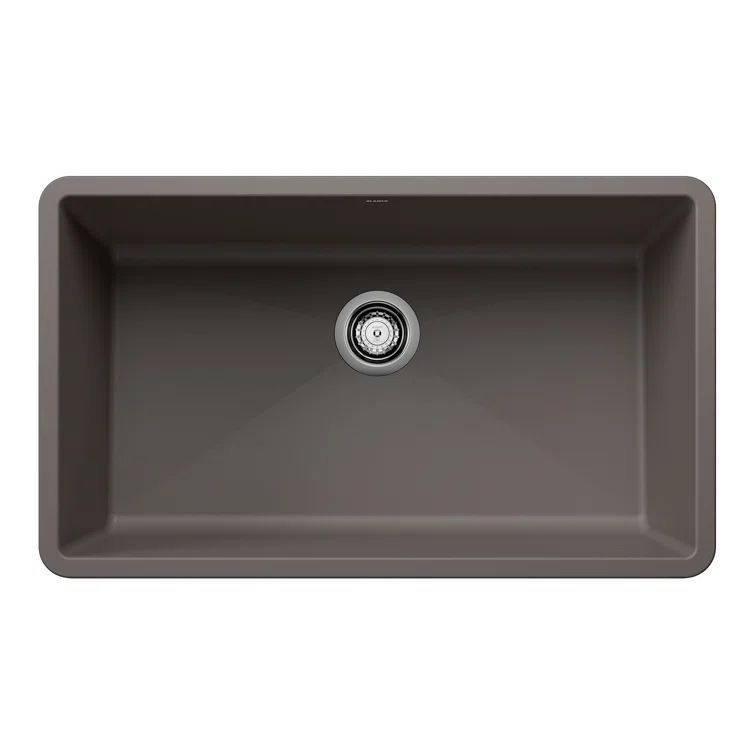 Volcano Gray Granite Composite Single Bowl Undermount Kitchen Sink