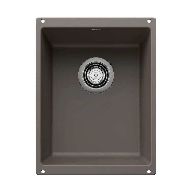 Precis Volcano Gray Granite Composite Undermount Bar Sink