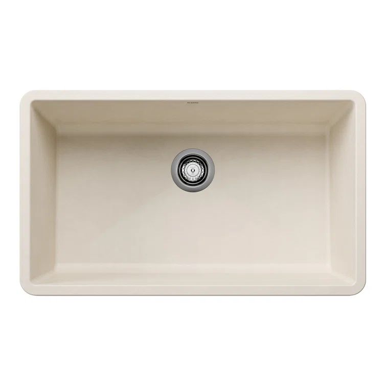 Soft White Stone Single Bowl Undermount Kitchen Sink